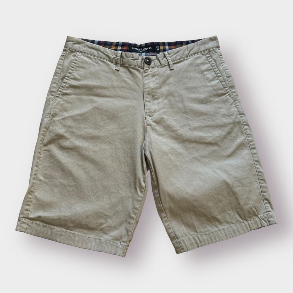 Madrasi Checks Khaki Shorts